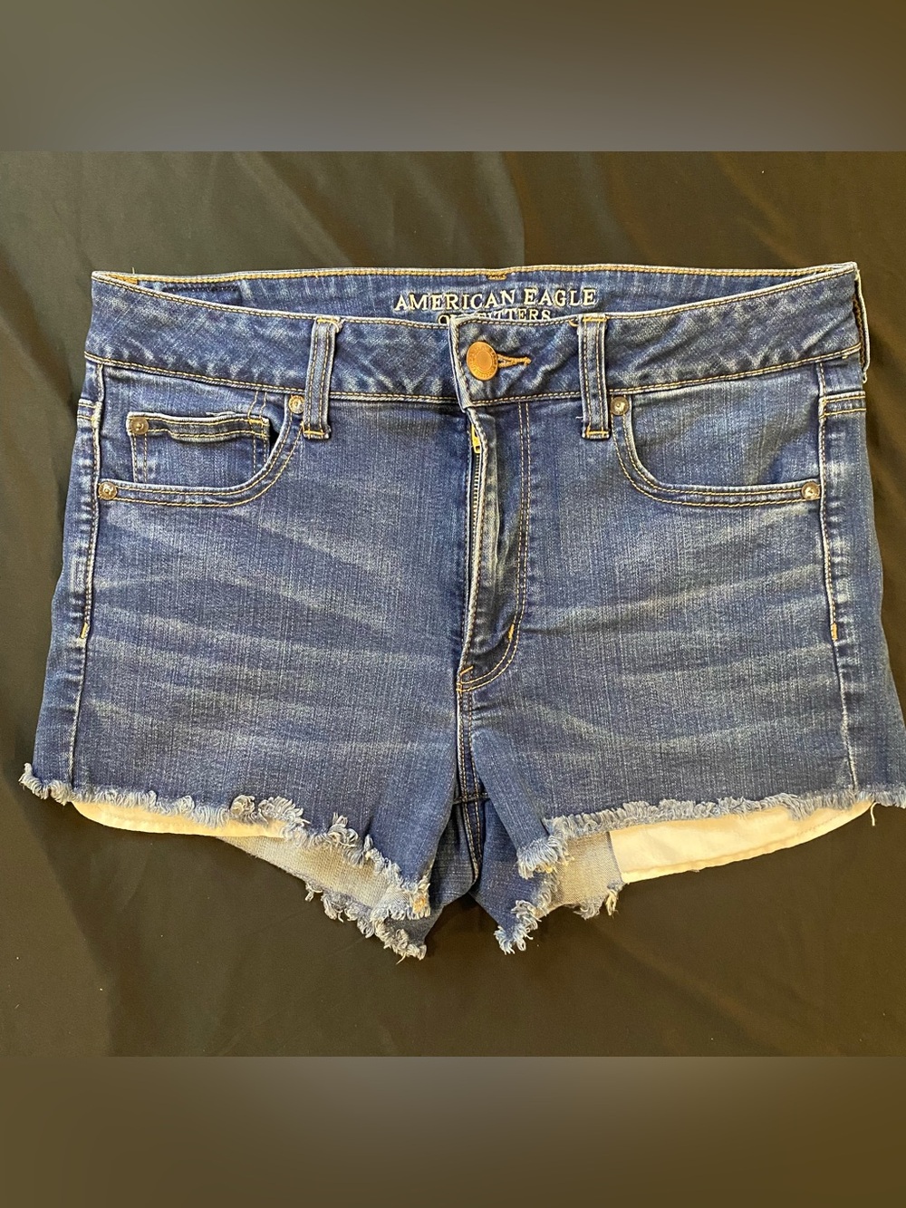 American Eagle Outfitters Blue Denim Frayed Hem Women's Shorts